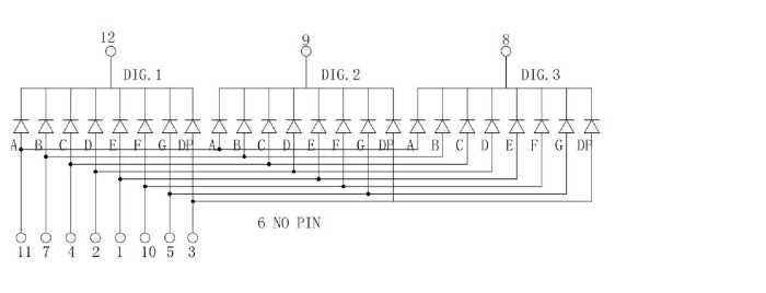 信恩三位數(shù)碼管XE5361AS電路圖