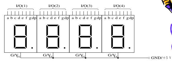 4位LED數(shù)碼管靜態(tài)顯示電路圖